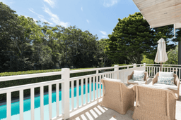 Vaucluse luxury home, pool terrace balustrade, garden trees